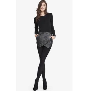 New! Express Black Metallic Snakeskin Skort